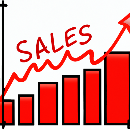 A cartoon of a rising sales graph